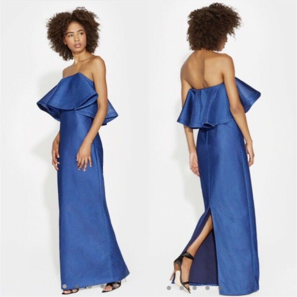 HALSTON HERITAGE Strapless Mesh Dress 2073 - Picture 1 of 10